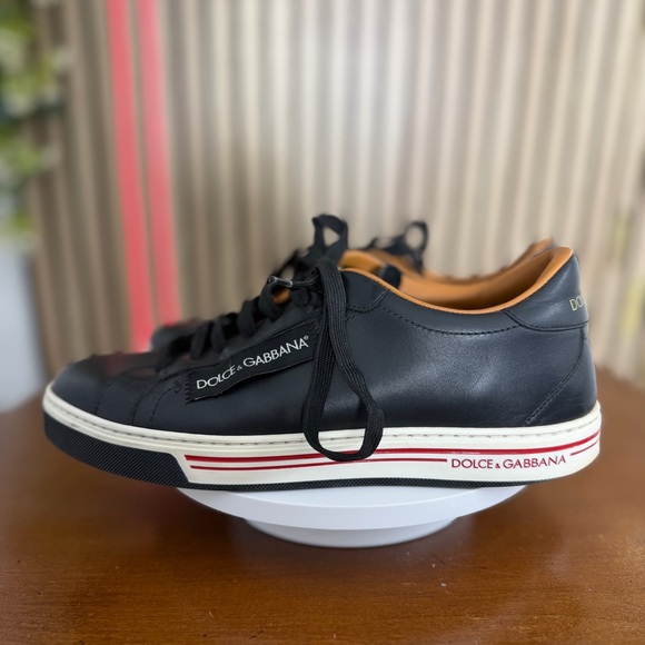 WOW 🔥 DOLCE & GABBANA 🩶 Luxury Low Top Leather Mens Size 7 Sneakers (Authentic)! - Picture 5 of 17